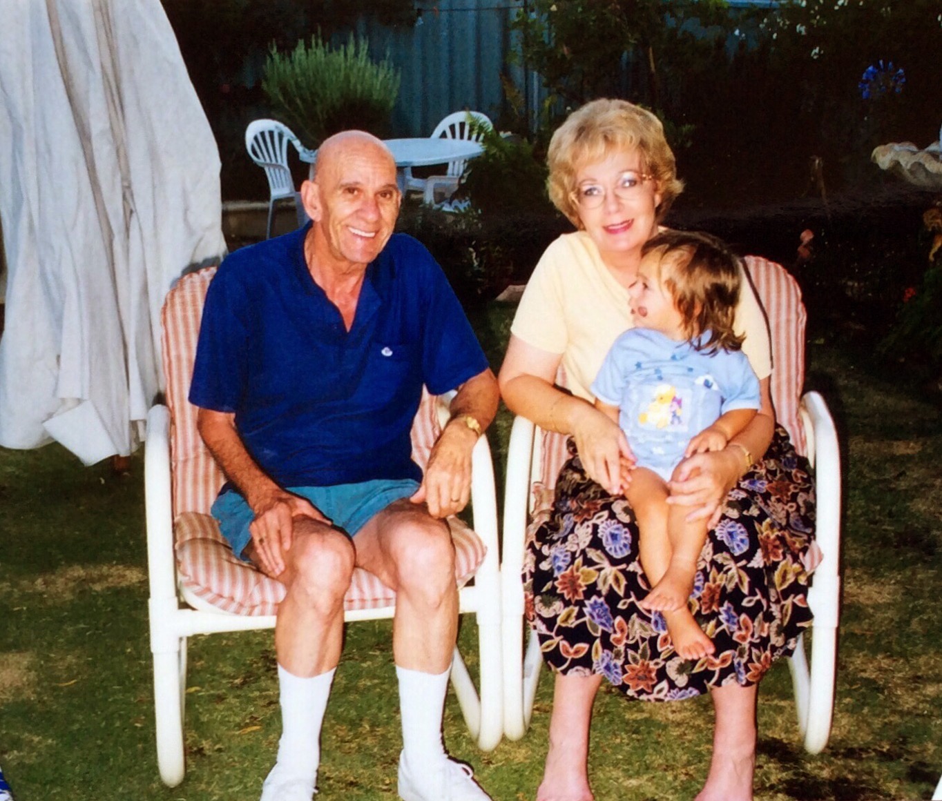 My husband and me with our granddaughter Carly- New Years Eve 1997 - Perth Western Australia 