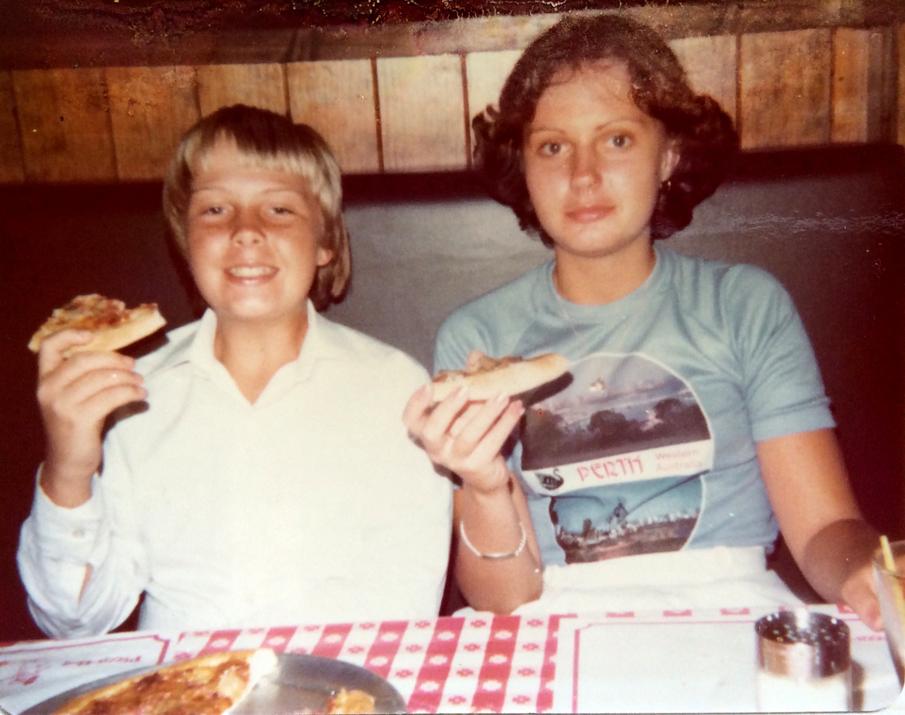 2.02.1977. -  PIZZA HUT -  PERTH, WESTERN AUSTRALIA ....ILONA LEFT THE NEXT DAY TO SOUTH AFRICA....
