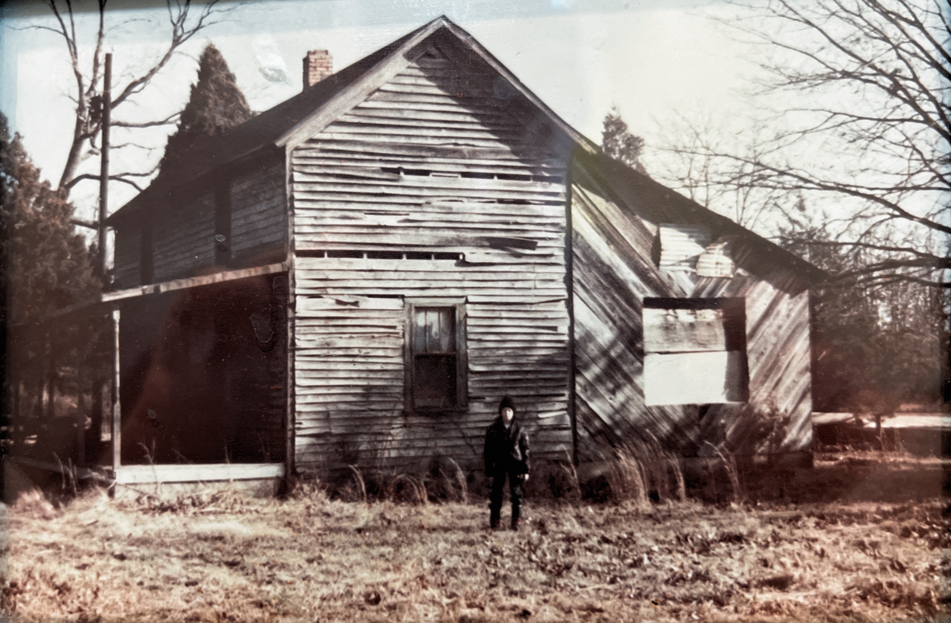 Braun Mincher in front of St. James Farm in January 1982.