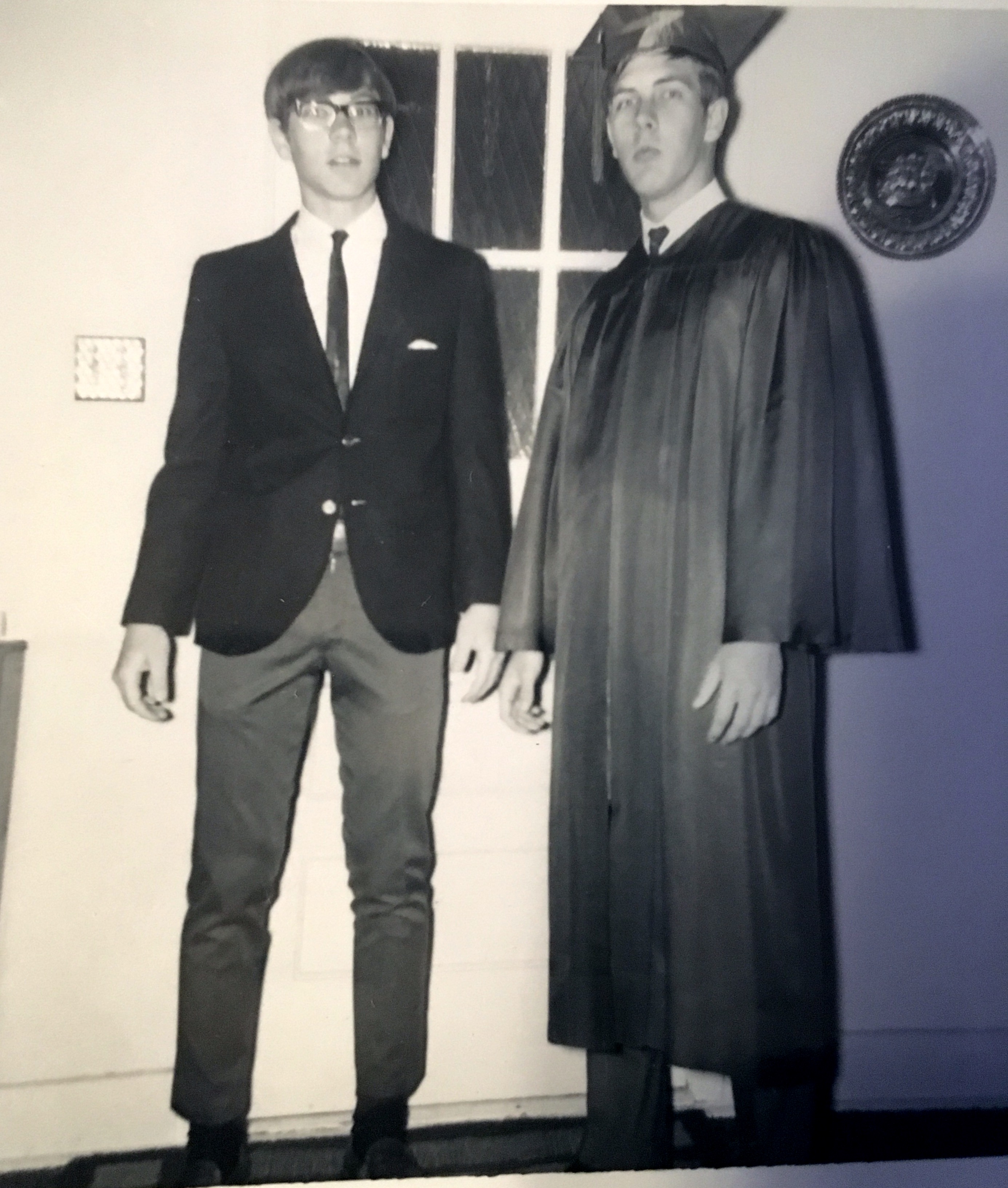 Brother Bill and I at home in Des Moines after my graduation May 1968.  