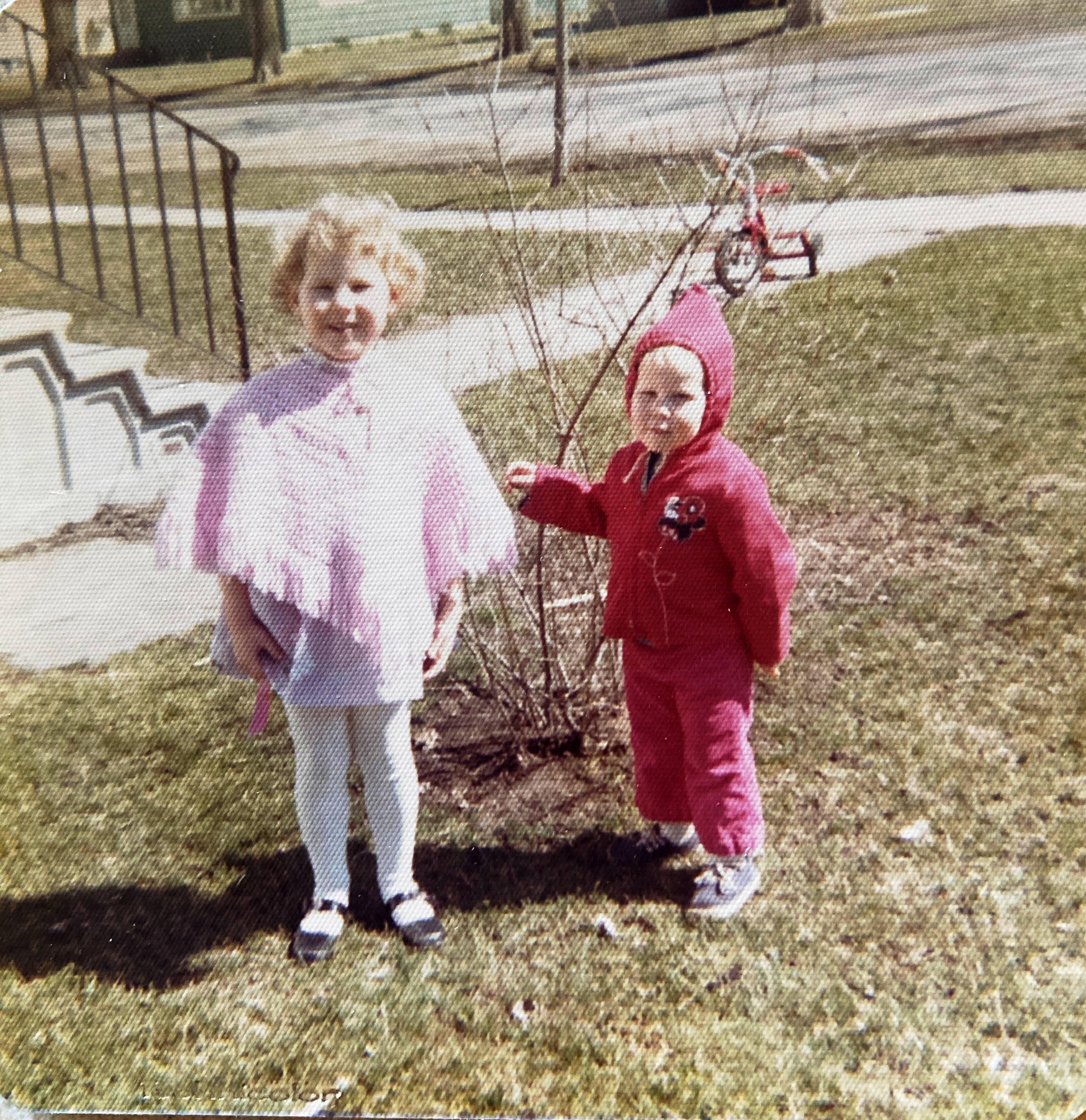 Julie and Kathie in front of our house on 11th St. spring of 1972