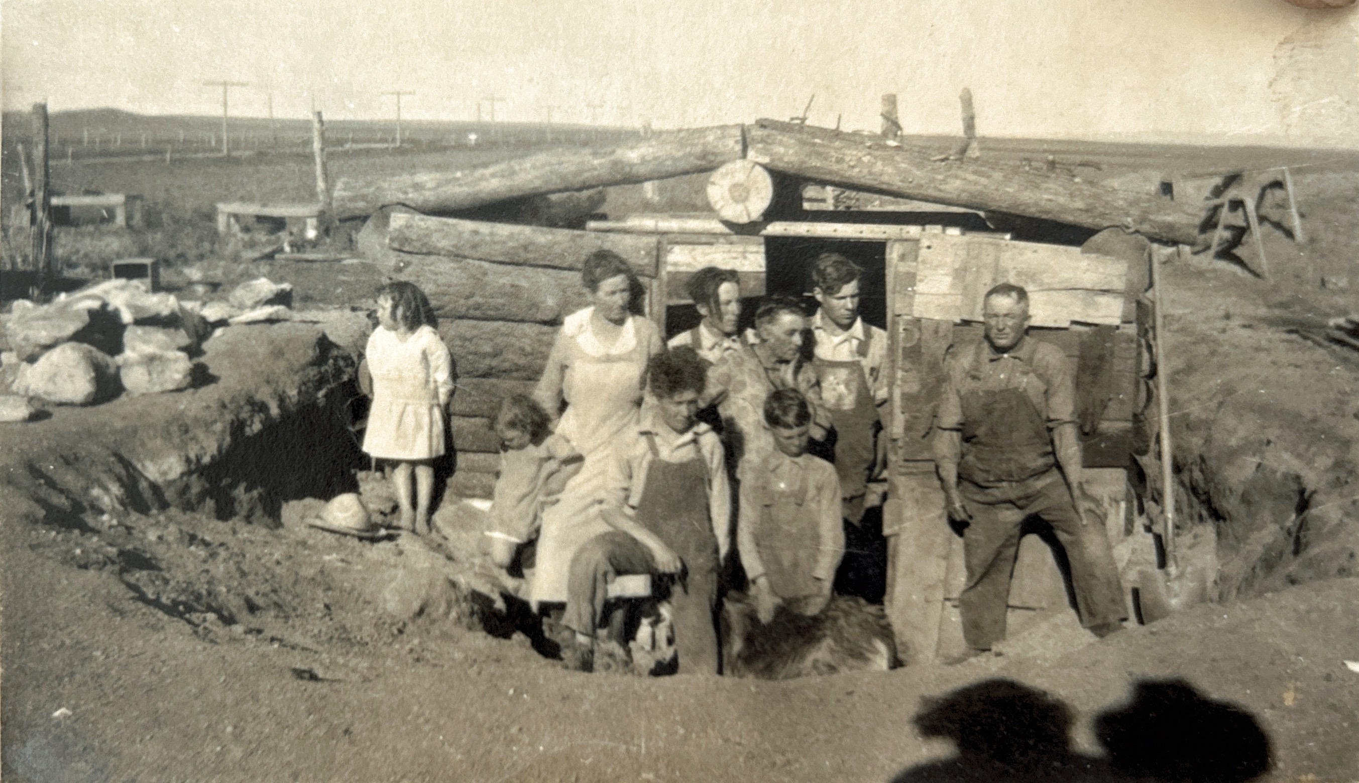 Potato cellar at Ross Place Peyton, CO early 1920’s Maybe Lawerence and Eugene Donahue in photo