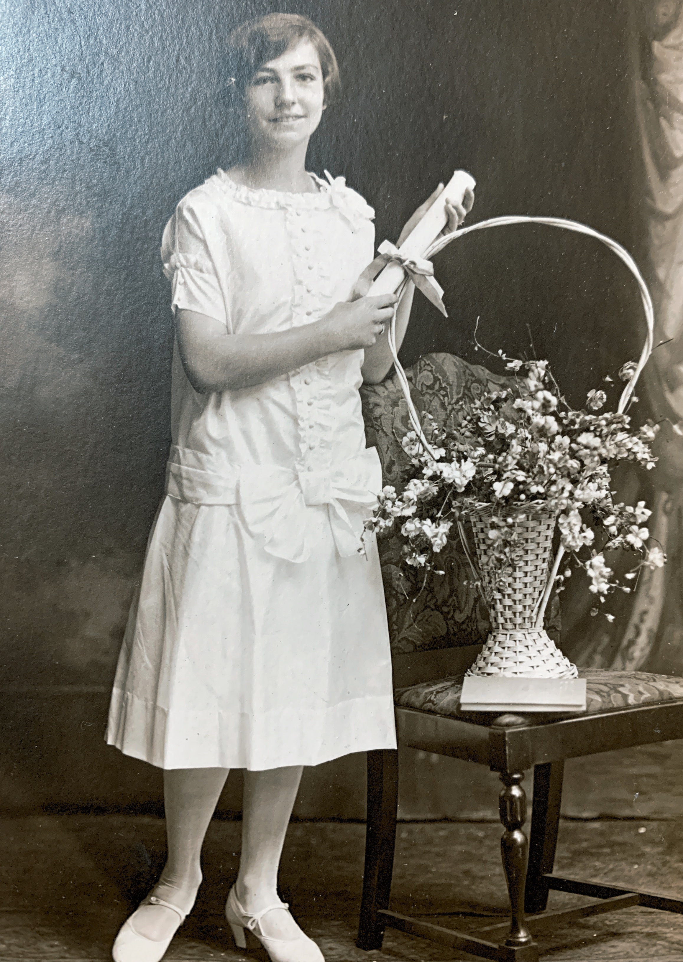 Dorothy Fox on the day of her 8th grade graduation-1926