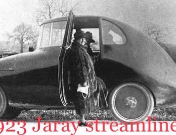 1923 Jaray streamliner. The first car with covered headlights, a four seater and an airfoil on.