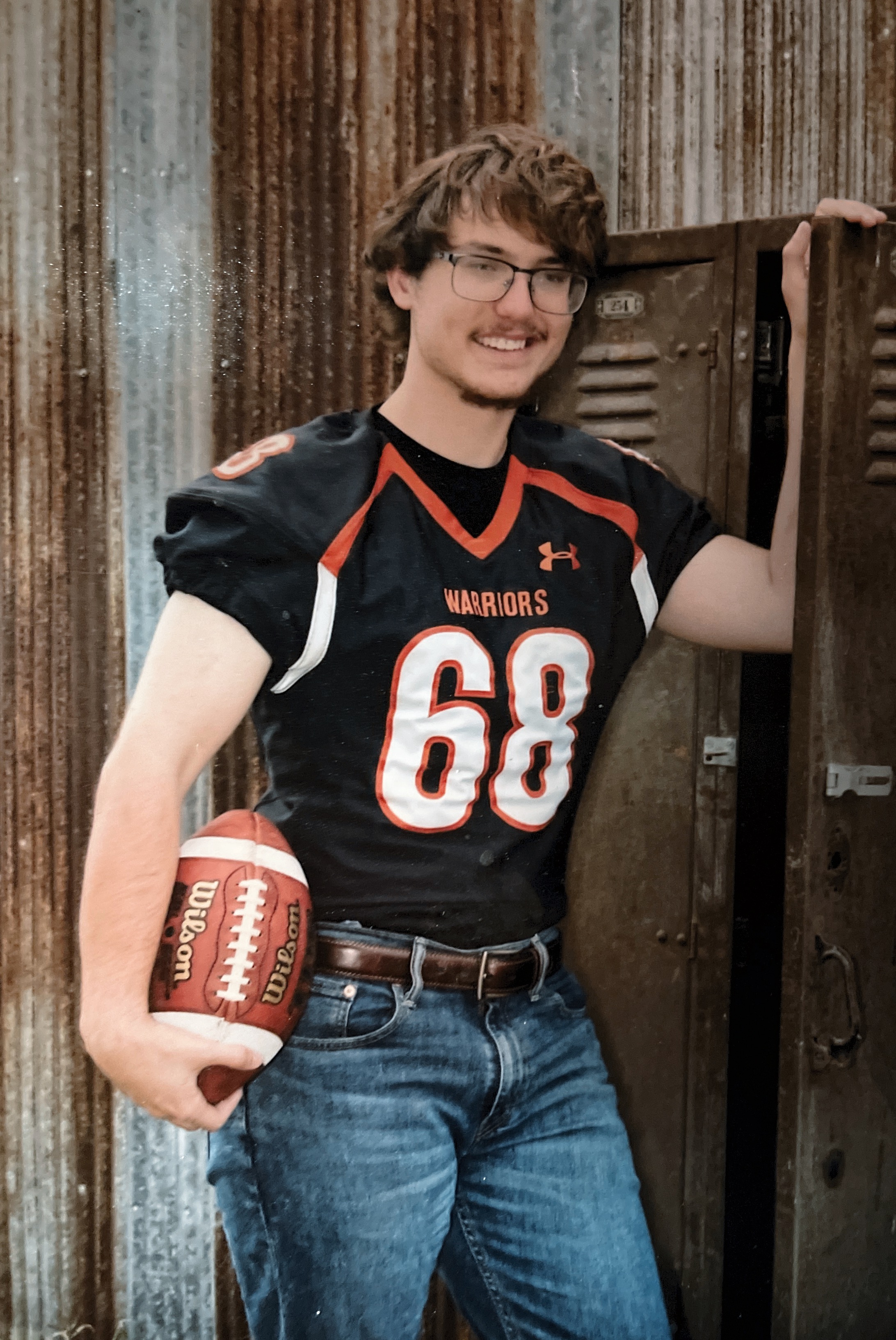 Mitch, football season 2017. Age 18, senior portrait