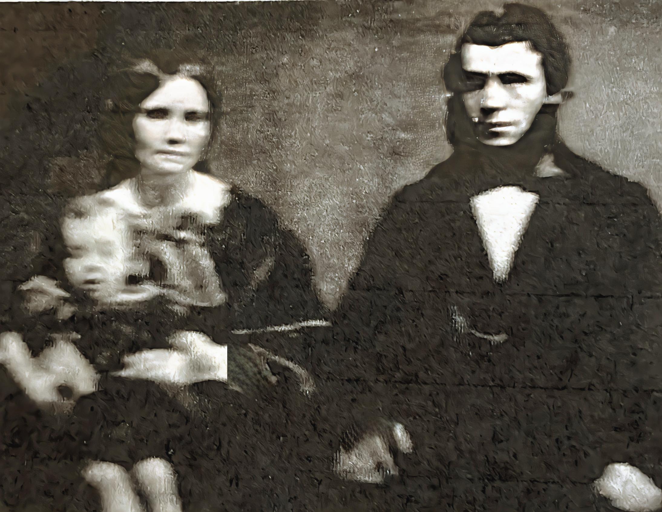 William (1819-1893) and Mary Allender nee Jones (1826-1883)with Mary (Buckler)
An early ambrotype 