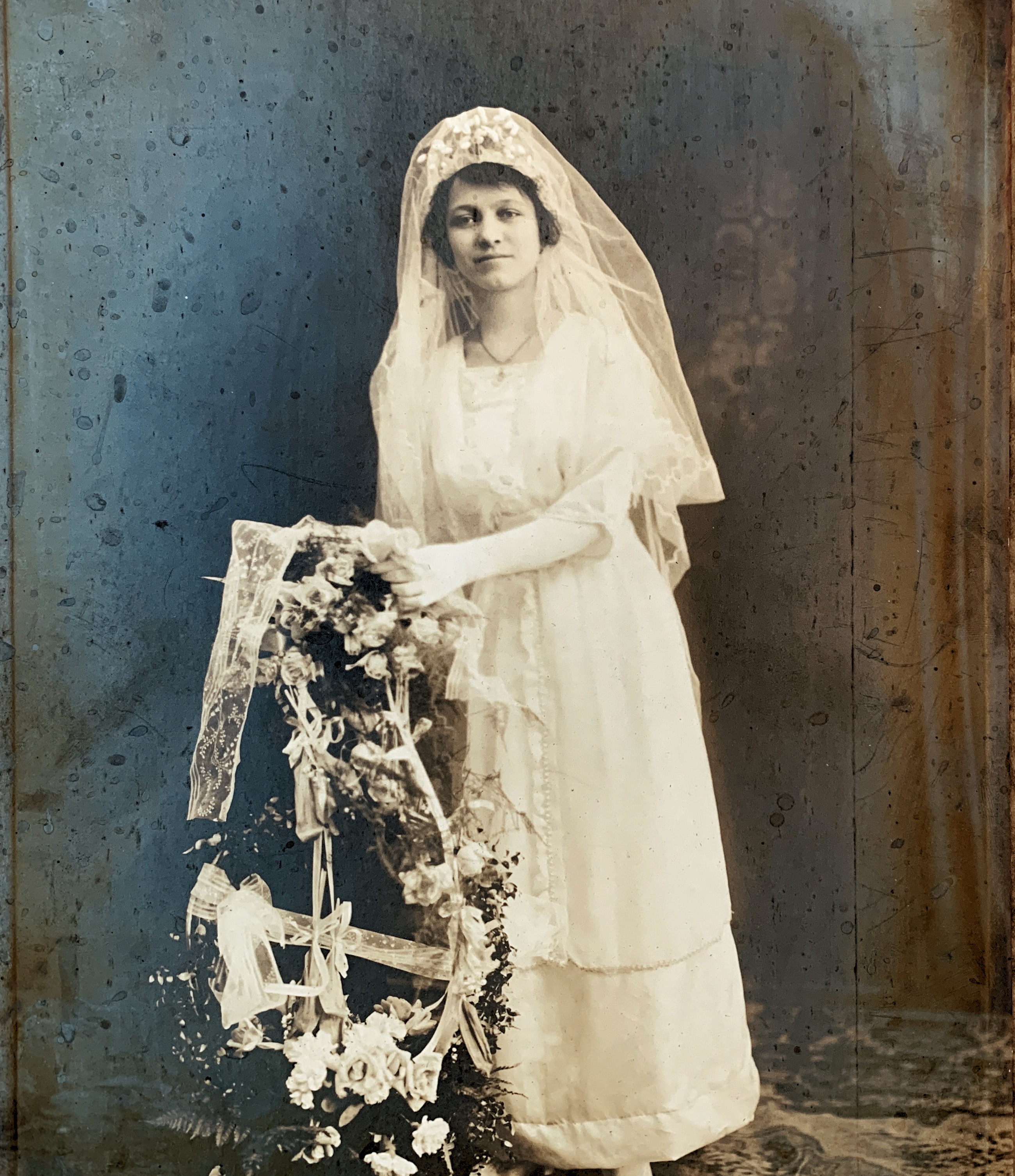 Pauline Relich Amizich on her wedding day . February 1916