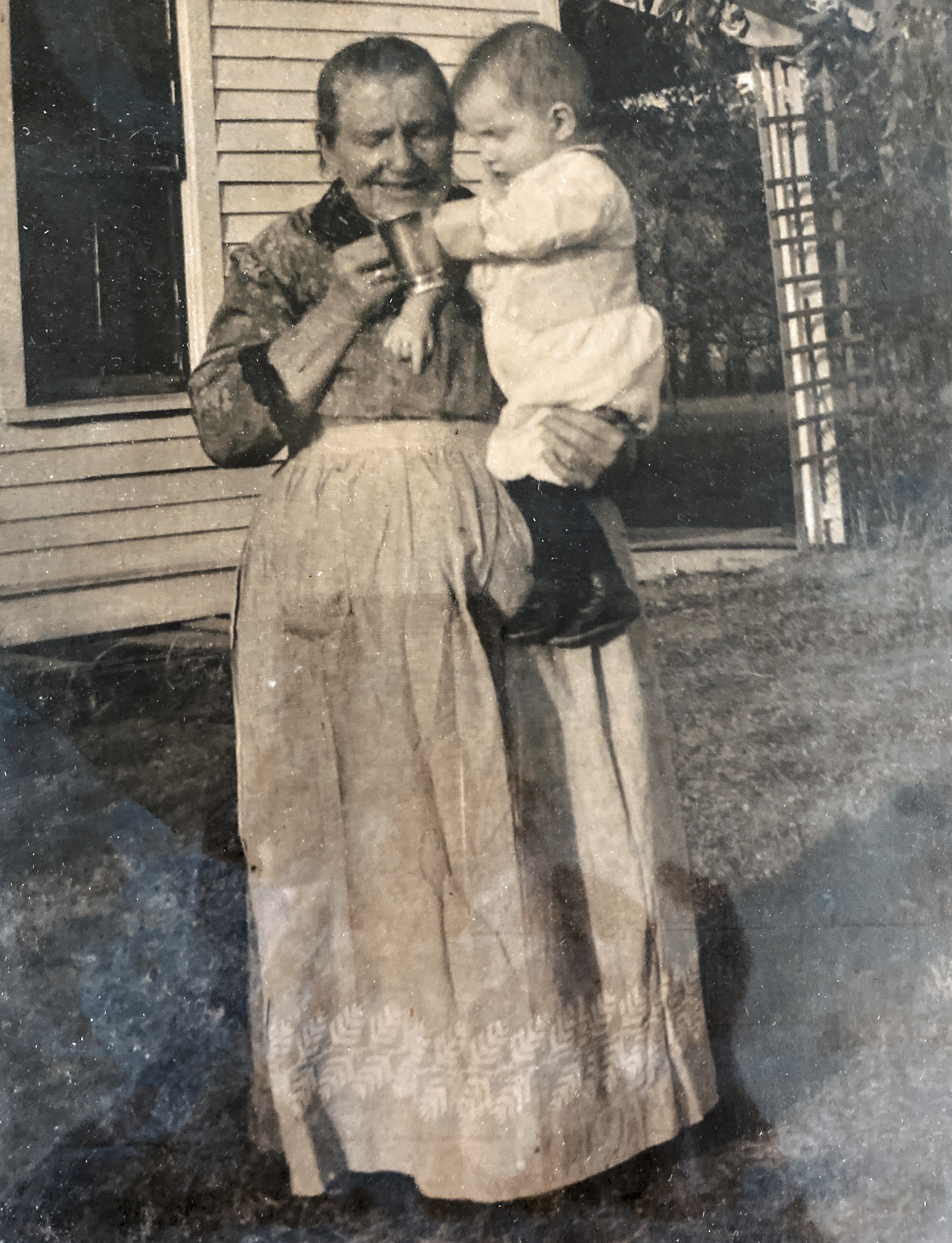 Johanna Meaney Haney with Francis William Haney at his home in Richland, Nebraska on his first birthday, October 6, 1917