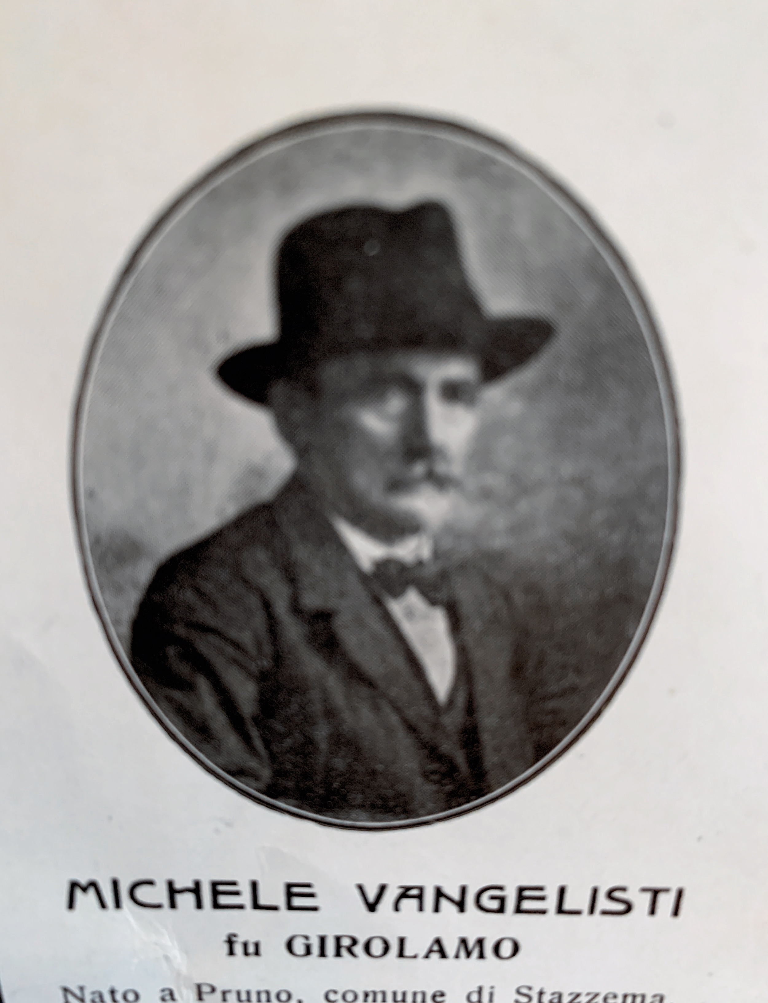 Michele Vangelisti, né le 29 septembre 1850,décédé le 19 décembre 1932.