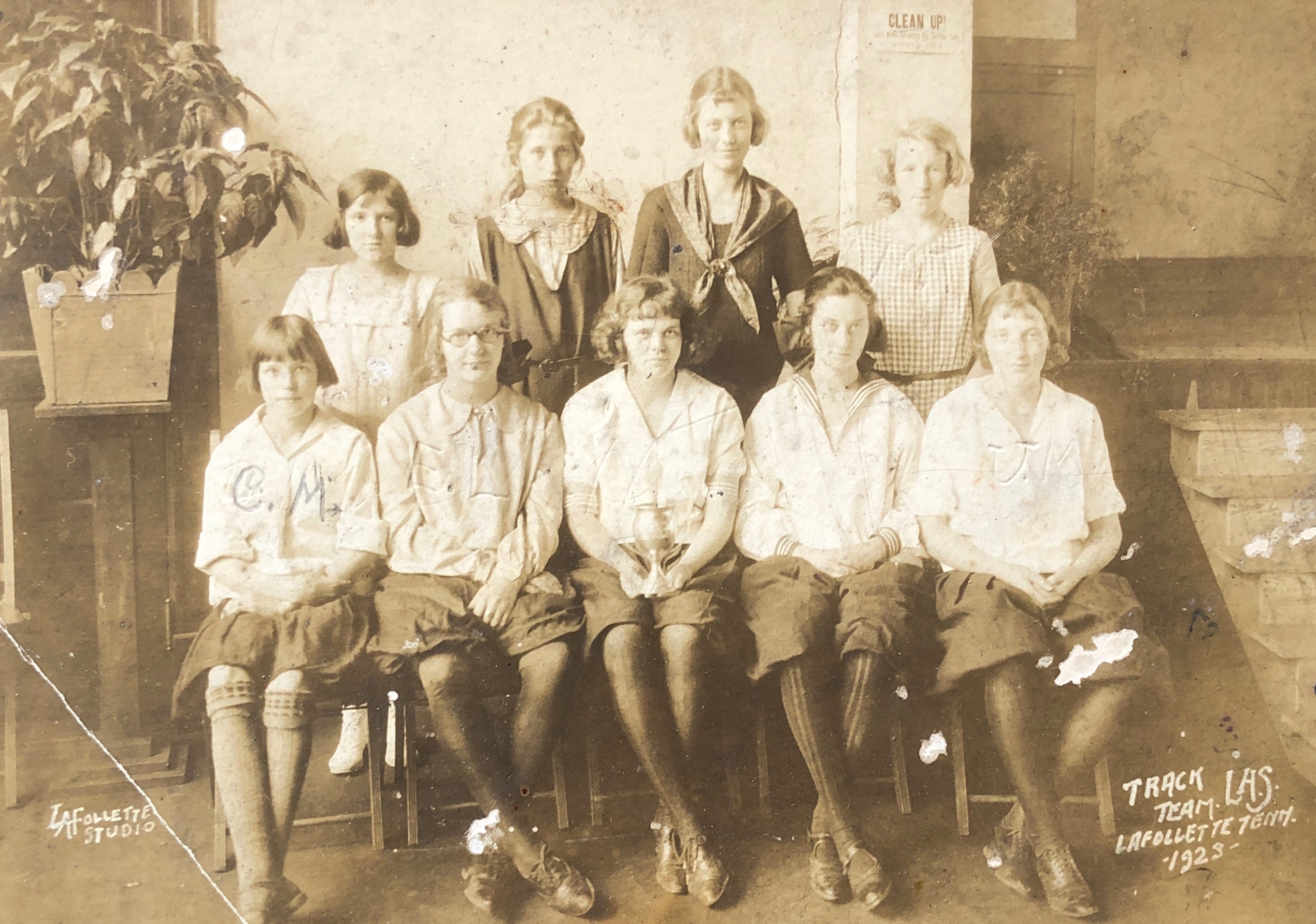 LaFollette High School Girls Track Team 1923 — Aunt Jesse (back row, 2nd from left) and Aunt Georgia (back row, far right) 
