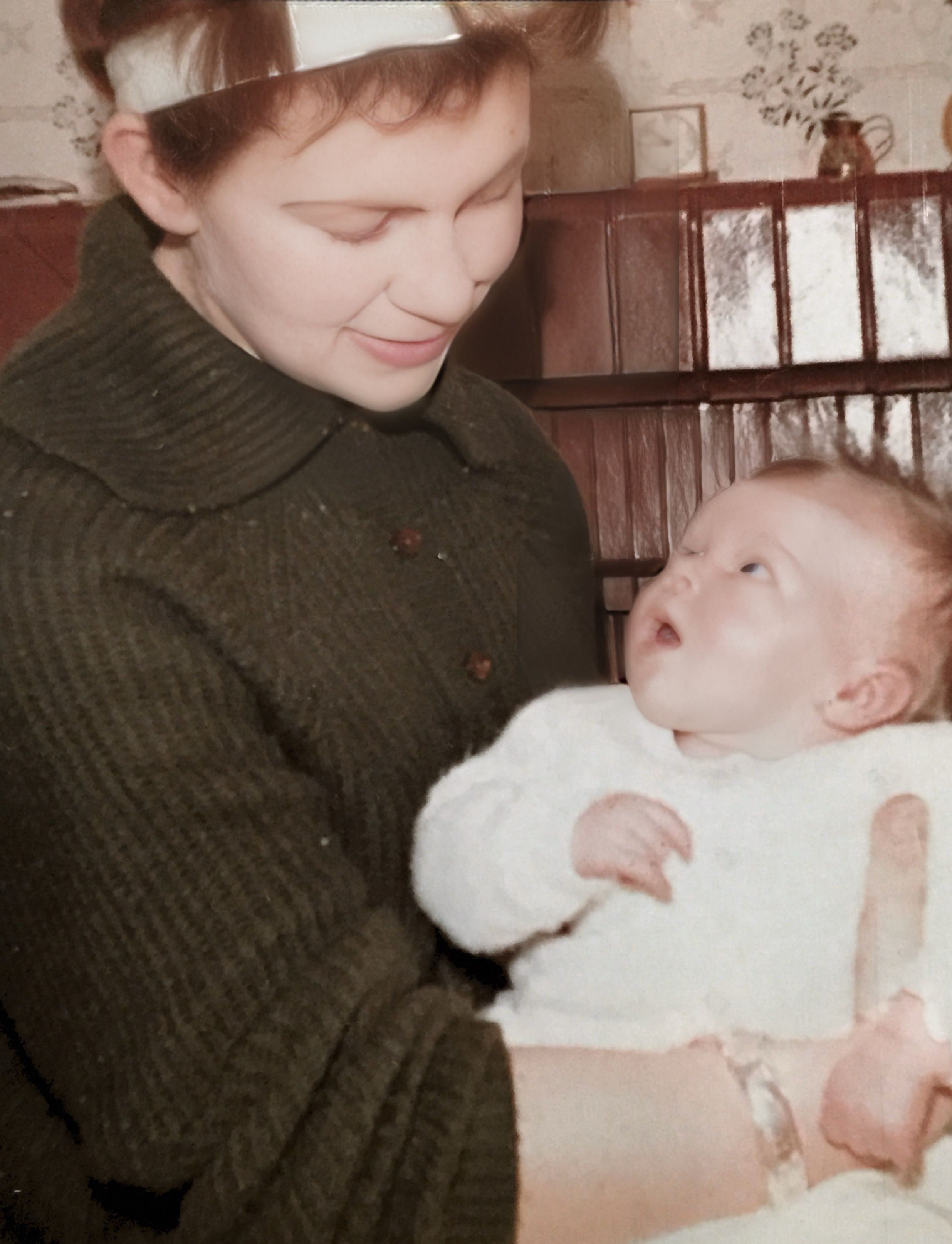 My Mum & me ( aged two weeks Christmas 1962)