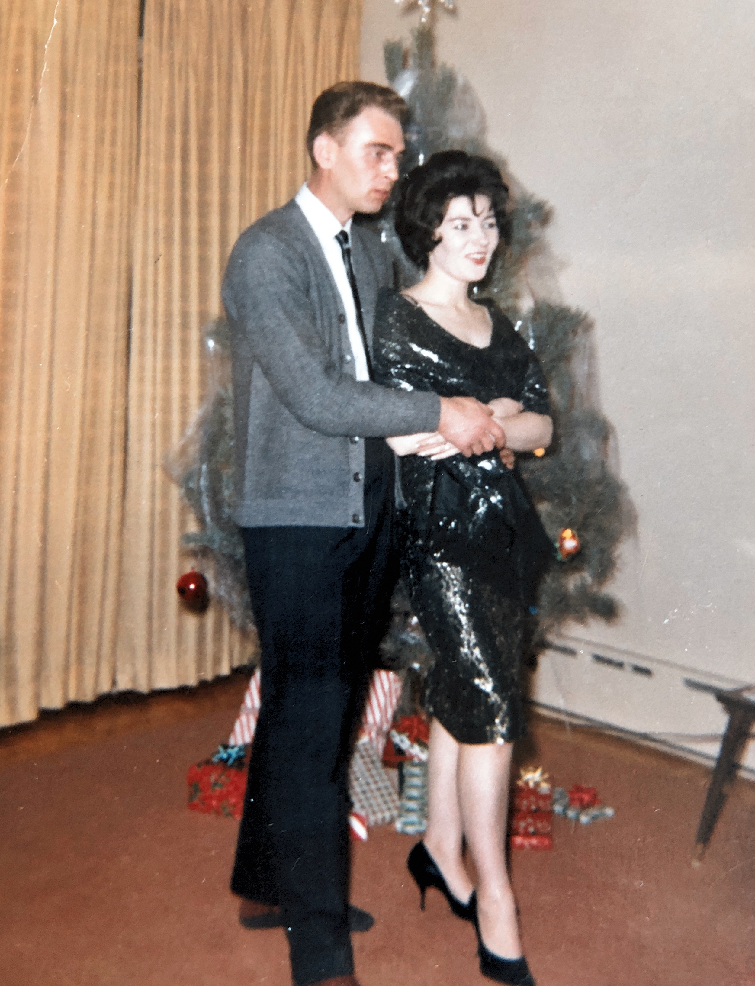 Lucy Aitken with a friend Tommy Christmas  circa 1959