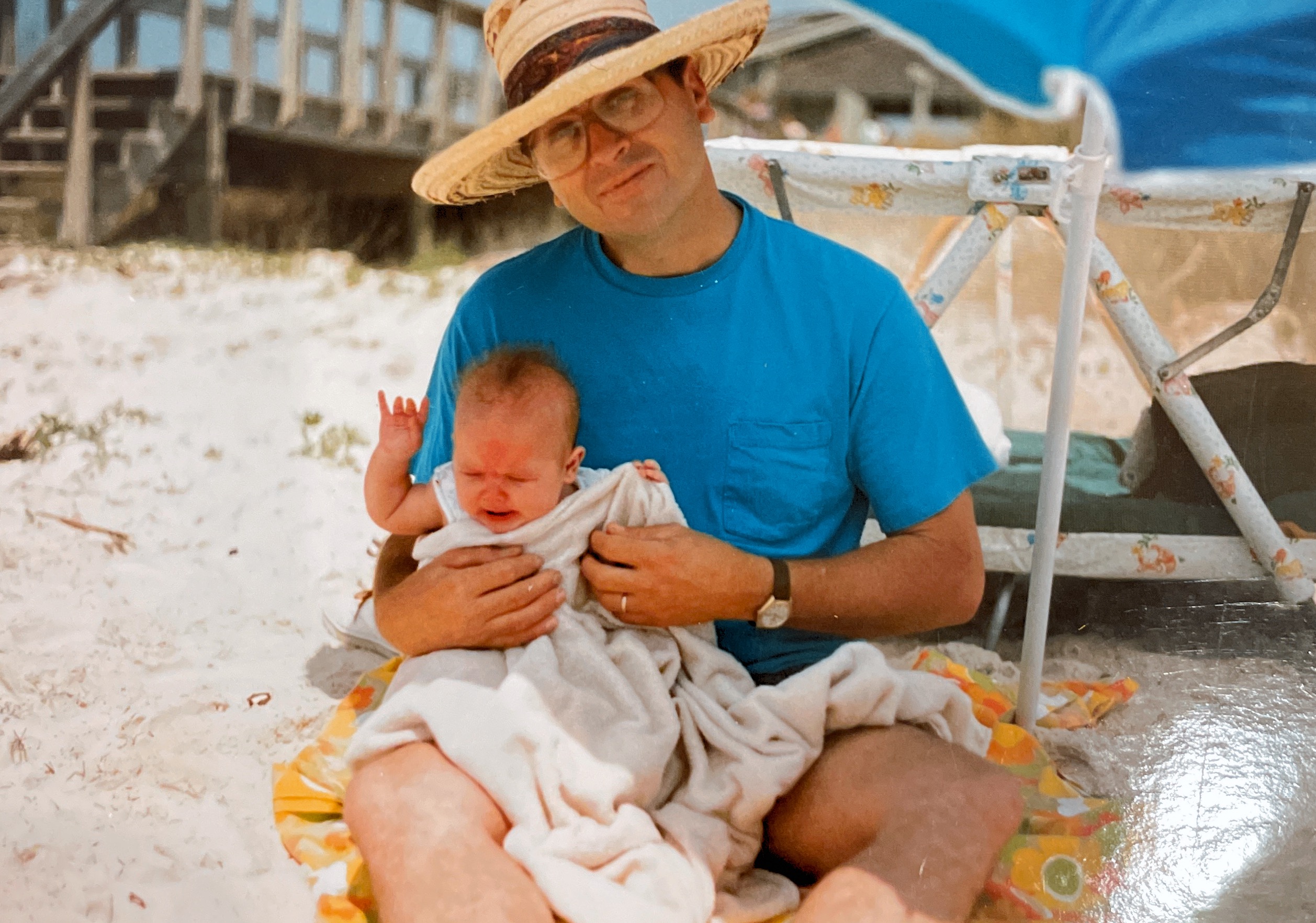 Jessy and Pappy at the beach 1992