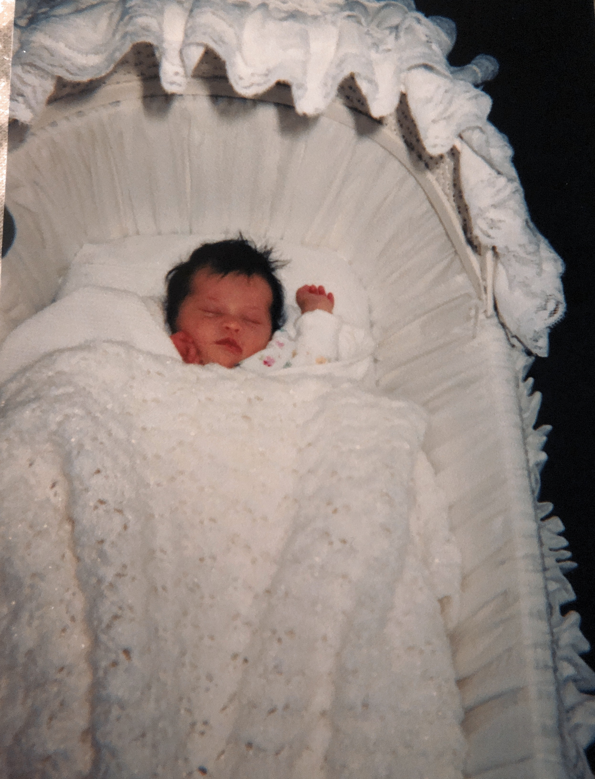 Well the is me after I was born in march 28 1998 in 5:50 am and this photo was taken in March 29 of 1998 I have a super Duper tired from the day I got out of my mom stomach I was a happy little girl my parents didn’t know I was born differently because I am born with a disability 