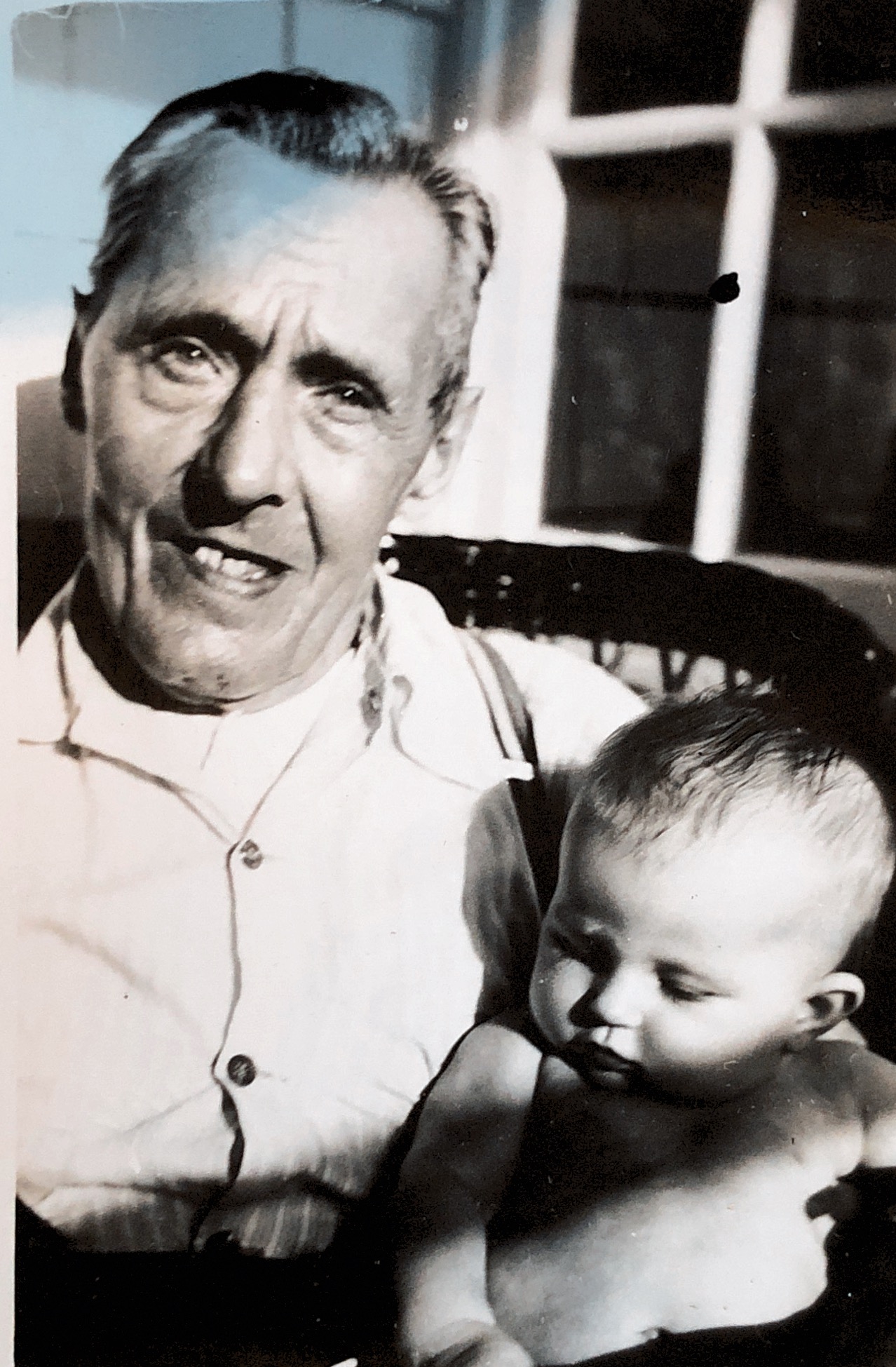 Me at my great grandfather Joseph Geiger, 1949