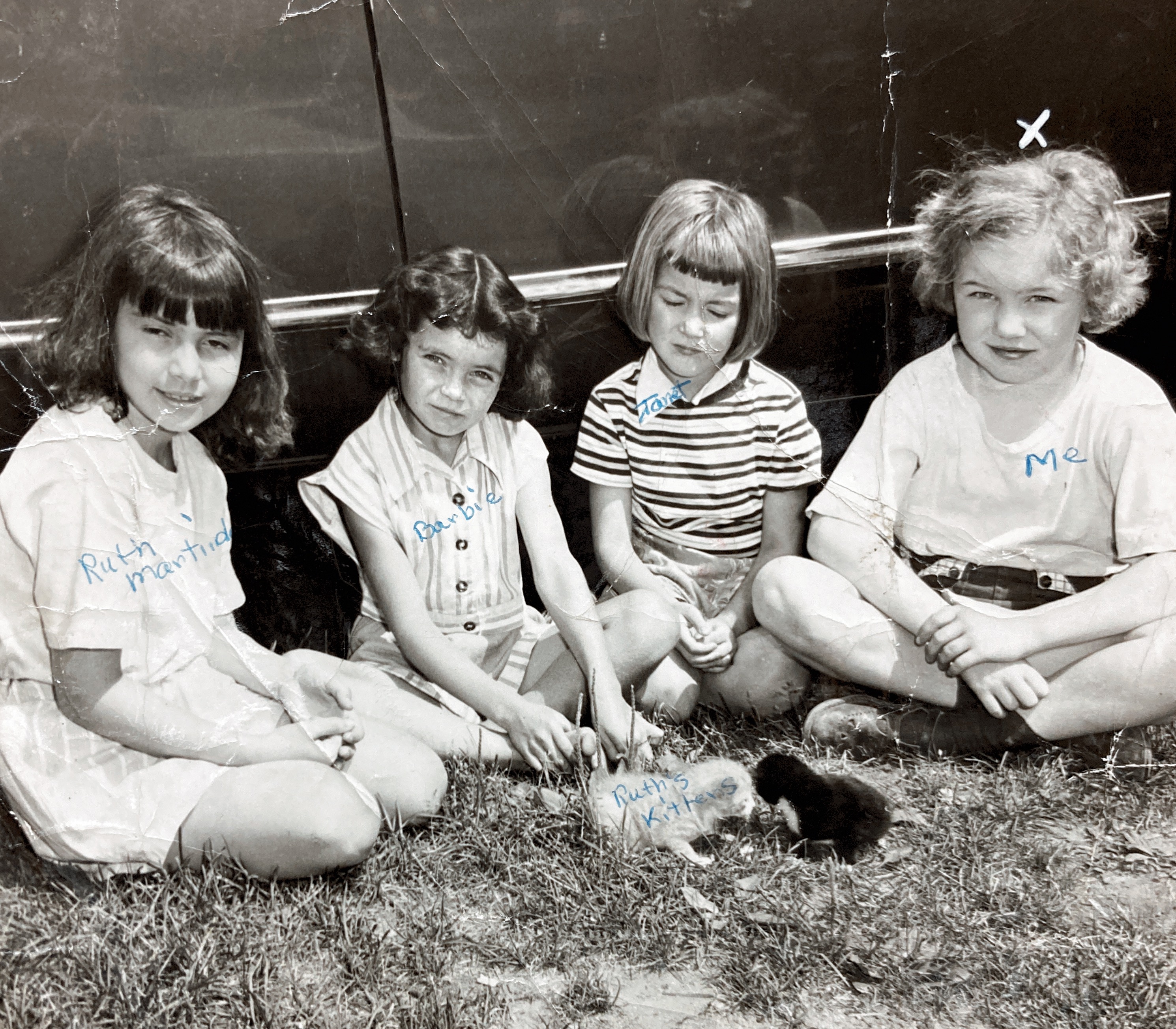 Playing with Ruth Ann’s kittens 1958