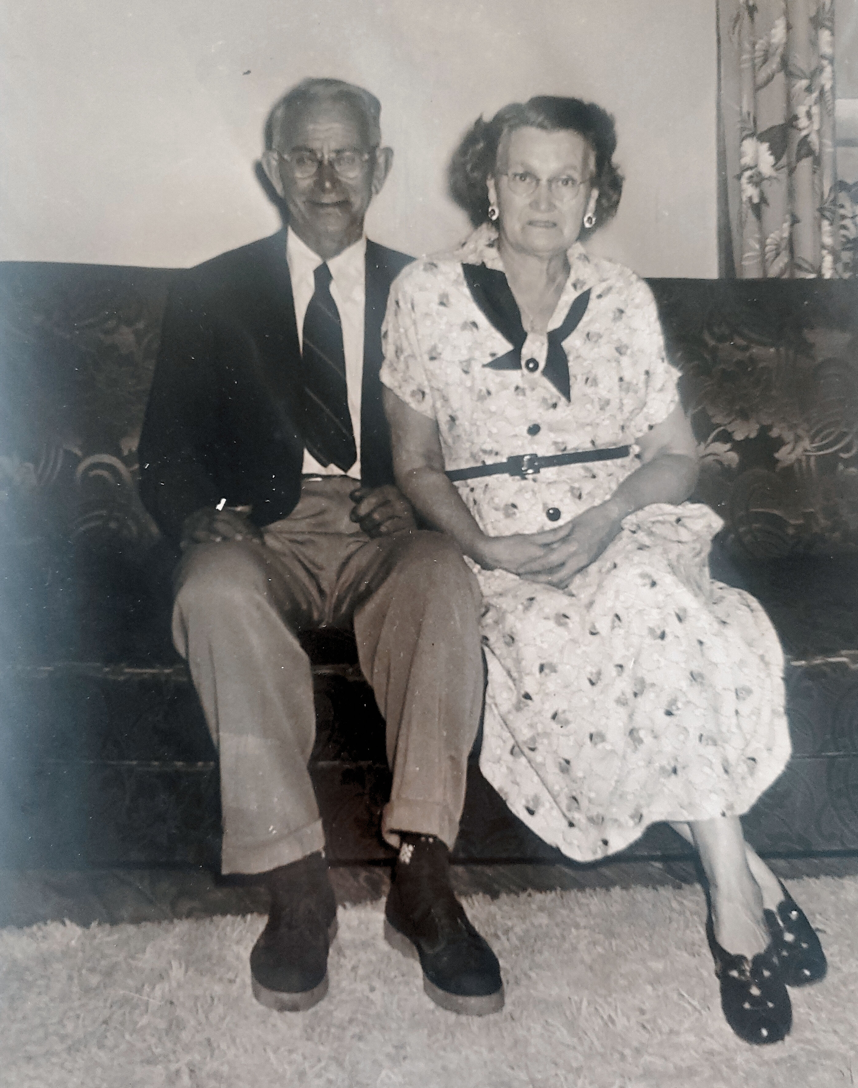 Augustin (Gus) Chiasson 1881-1965 & Marie Sarah Gionet 1892-1955. pic: 1953
married: Jan 9 1911, parents of 11 children