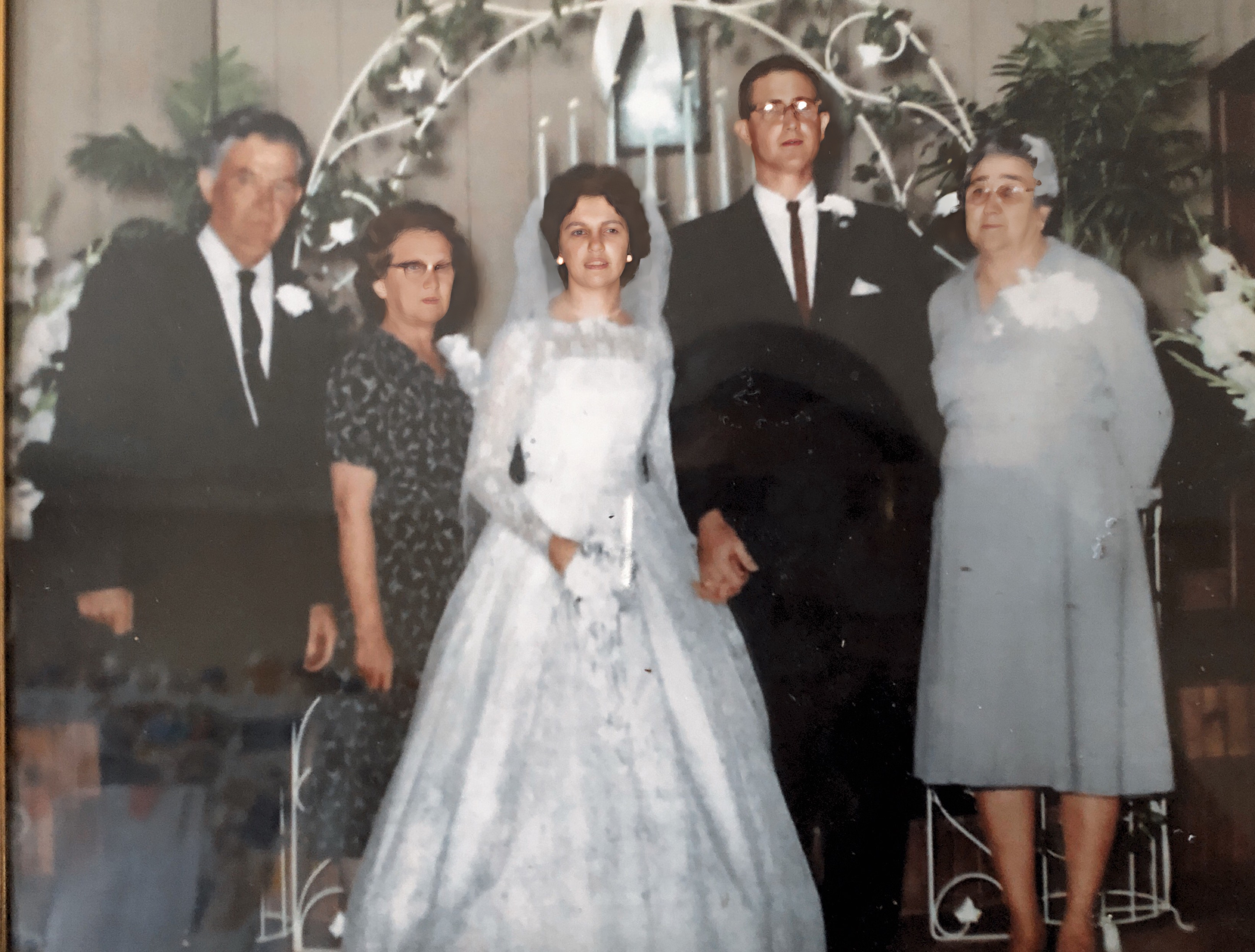 Wedding of Bobby and Mary Barnett November 30, 1962 Johnnie and Veda Pierce, Mary Barnett (Granny)