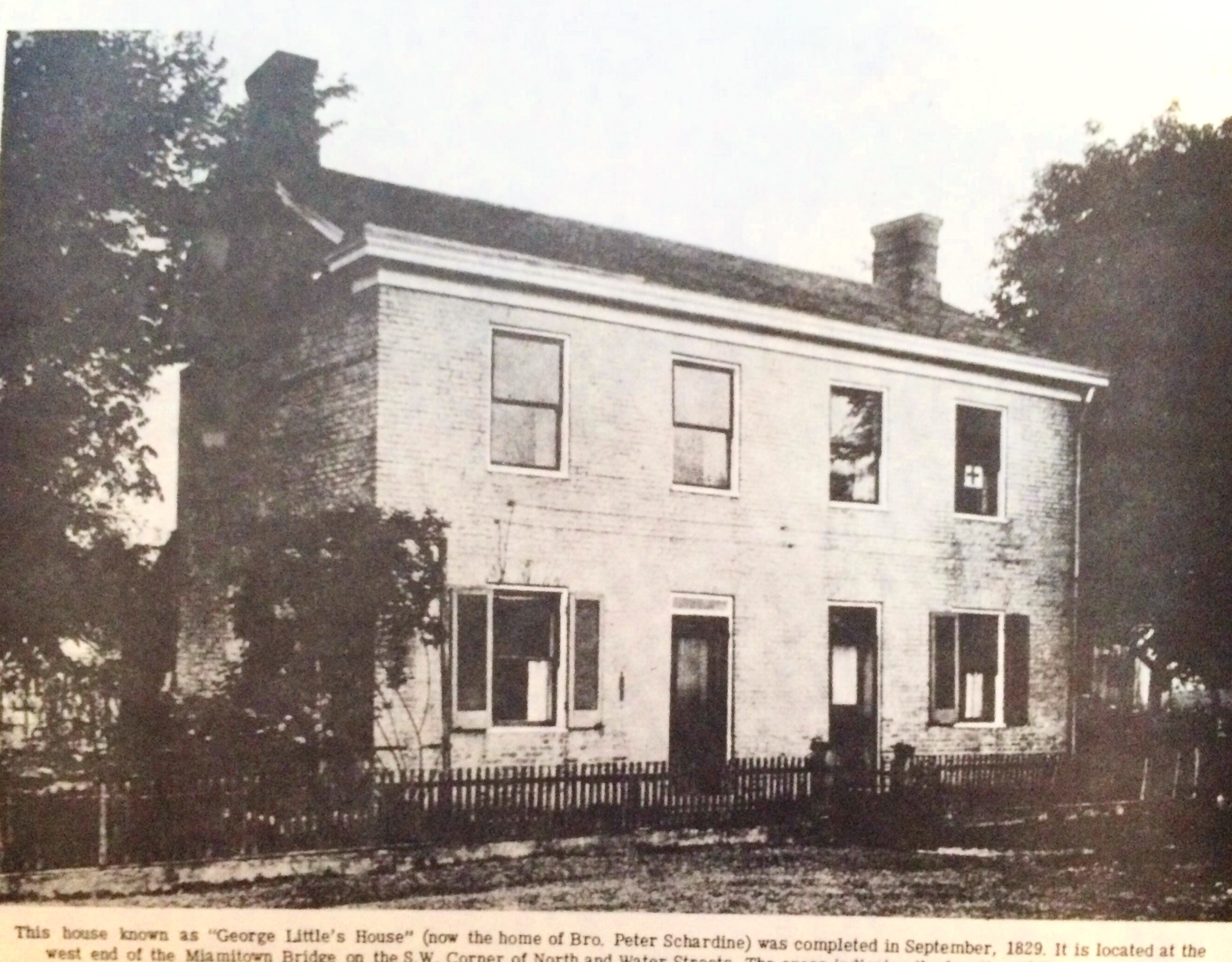 Built in 1829 in Miamitown corner of north and water streets