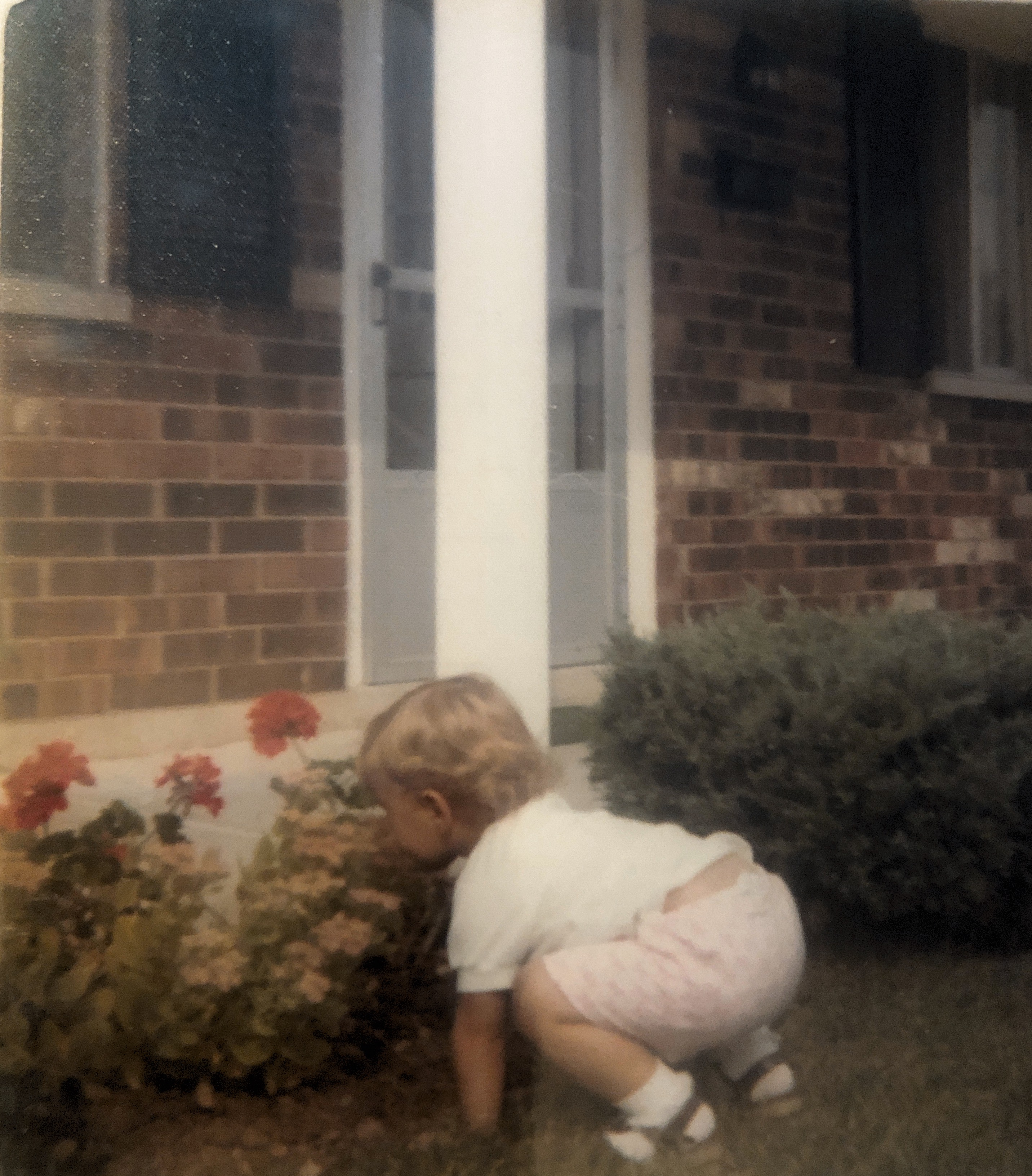 Stephanie Elayne smelling the flowers 1972!